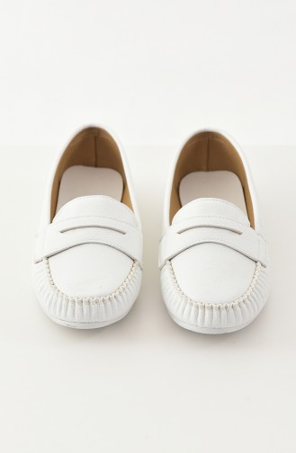 Women Flat Shoes Ballerina 101-03 White 101-03