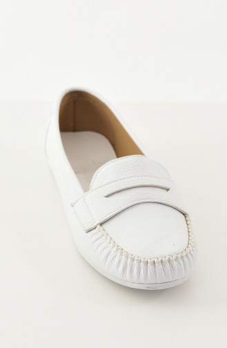 Women Flat Shoes Ballerina 101-03 White 101-03