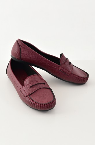 Women Flat Shoes Ballerina 101-04 Bordeaux 101-04