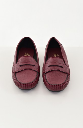 Women Flat Shoes Ballerina 101-04 Bordeaux 101-04