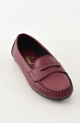 Women Flat Shoes Ballerina 101-04 Bordeaux 101-04