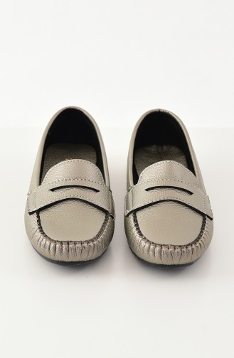 حذاء مُسطح باليرينا 101-08 لون بلاتيني 101-08
