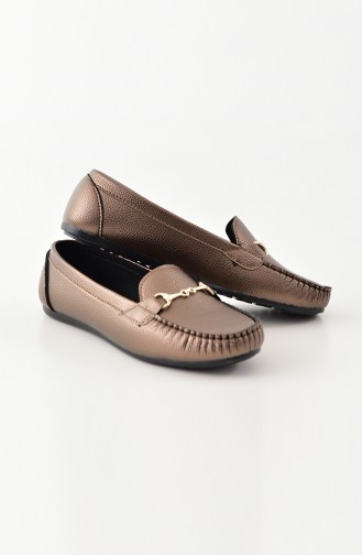 Women Flat Shoes Ballerina 102-01 Copper 102-01