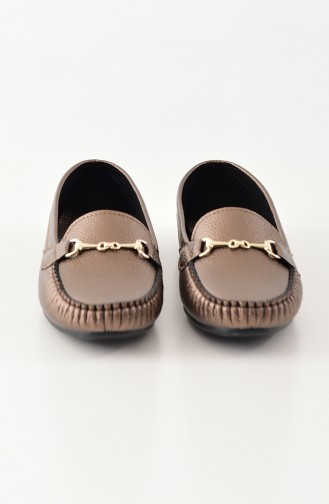 Women Flat Shoes Ballerina 102-01 Copper 102-01