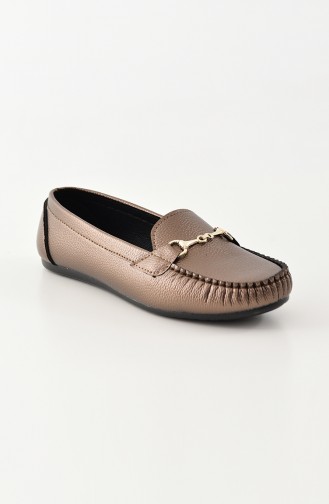 Women Flat Shoes Ballerina 102-01 Copper 102-01