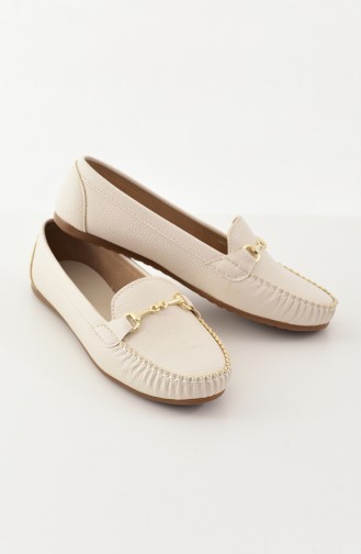 Women Flat Shoes Ballerina 102-02 Beige 102-02