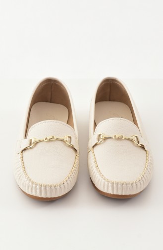 Women Flat Shoes Ballerina 102-02 Beige 102-02