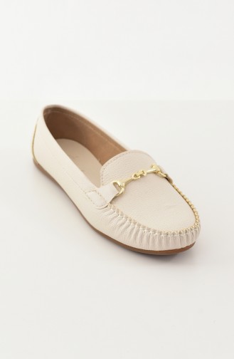 Women Flat Shoes Ballerina 102-02 Beige 102-02