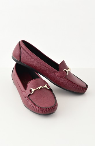 Women Flat Shoes Ballerina 102-04 Bordeaux 102-04