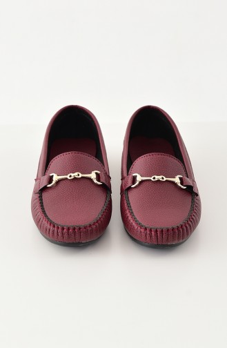 Women Flat Shoes Ballerina 102-04 Bordeaux 102-04