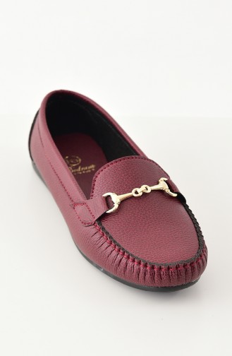 Women Flat Shoes Ballerina 102-04 Bordeaux 102-04