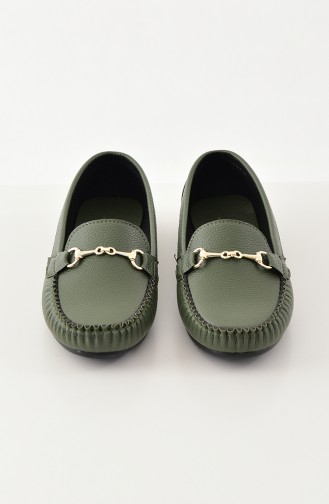 حذاء مُسطح باليرينا 102-05لون اخضر كاكي 102-05
