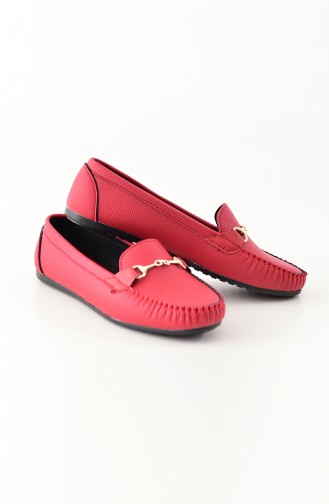 Women Flat Shoes Ballerina 102-06 Red 102-06