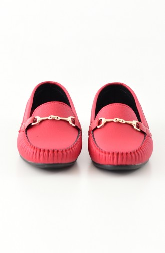 Women Flat Shoes Ballerina 102-06 Red 102-06