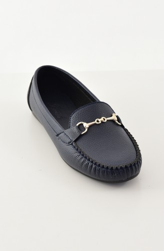 Women Flat Shoes Ballerina 102-07 Navy 102-07