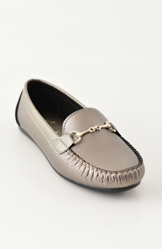 Women Flat Shoes Ballerina 102-08 Platinum 102-08