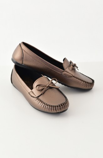 Women Flat Shoes Ballerina 100-01 Copper 100-01