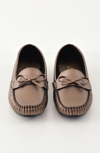 حذاء مُسطح باليرينا 100-01 لون نحاسي 100-01