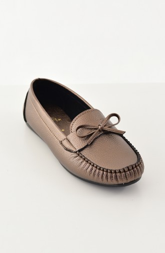 Women Flat Shoes Ballerina 100-01 Copper 100-01