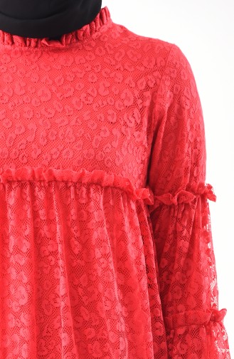 Spitze beschichtete Tunika  2354-02 Koralle 2354-02