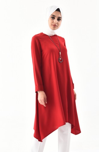 Necklace Asymmetric Tunic 7051-02 Claret Red 7051-02