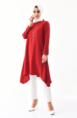 Necklace Asymmetric Tunic 7051-02 Claret Red 7051-02