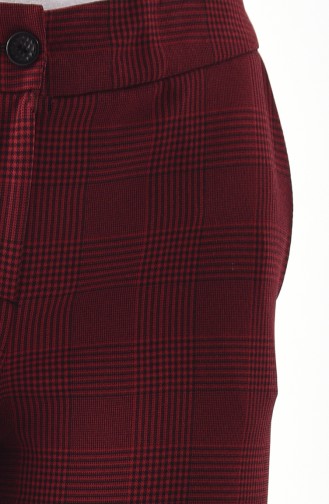 Plaid Straight cuff Pants 4238-01 Bordeaux 4238-01