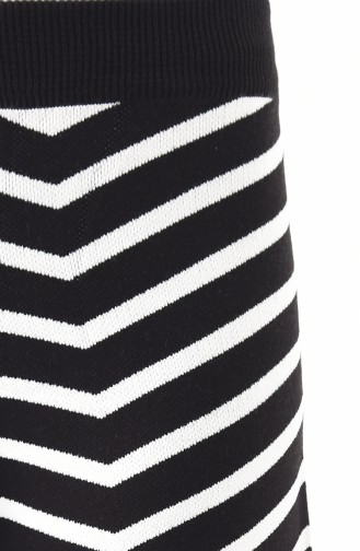 Knitwear Striped Wide Leg Pants 1817-02 Black White 1817-02