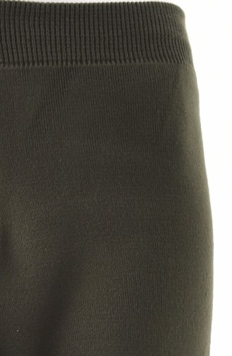 Knitwear Wide Leg Pants 18567-02 Dark Khaki 18567-02