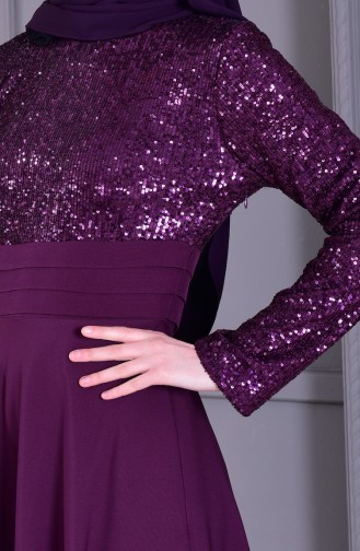 BURUN Sequined Evening Dress 81659-03 Purple 81659-03