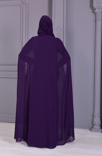 Purple Hijab Evening Dress 1220-02
