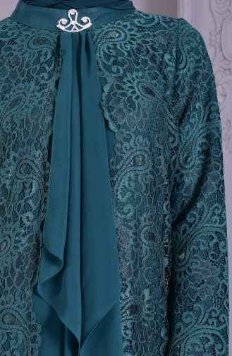 Smaragdgrün Hijab-Abendkleider 4001-04