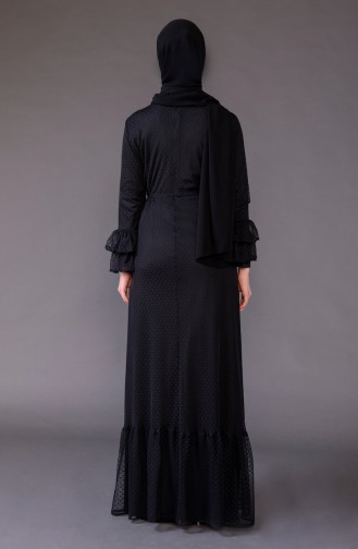 Schwarz Hijab Kleider 4272-01