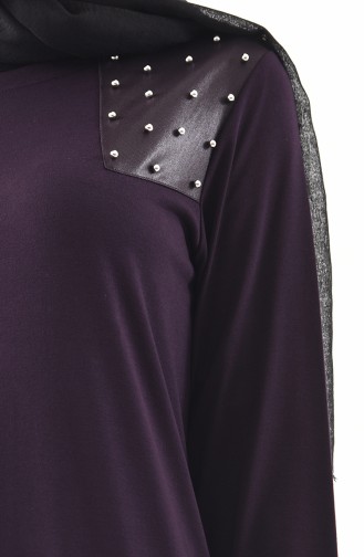 METEX Large Size Pearl Dress 1132-03 Purple 1132-03