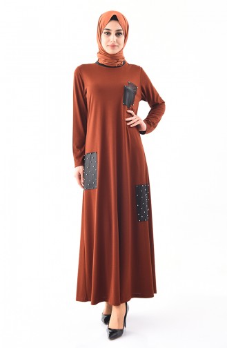 Robe Perlées Grande Taille 1138-01 Tabac 1138-01