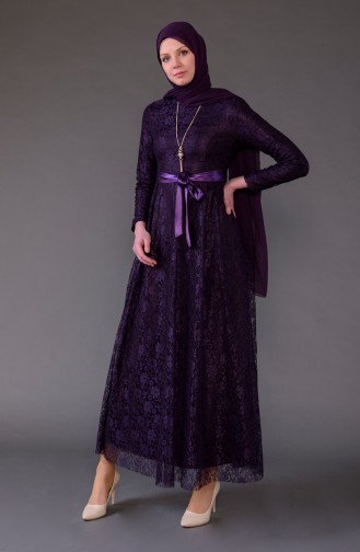 Purple Hijab Dress 5541-05