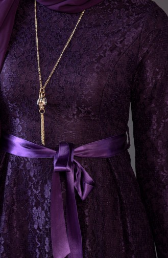 Purple Hijab Dress 5541-05