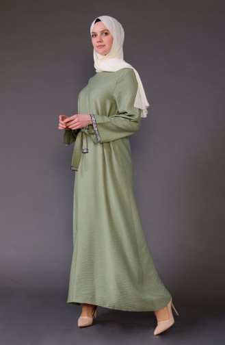 Green Hijab Dress 5603-04
