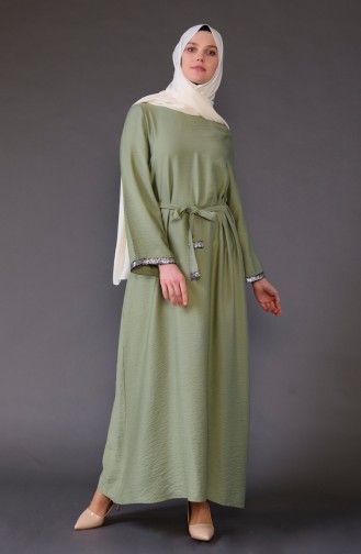 Green Hijab Dress 5603-04