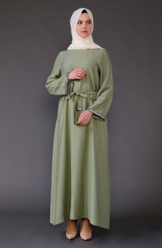 Green Hijab Dress 5603-04
