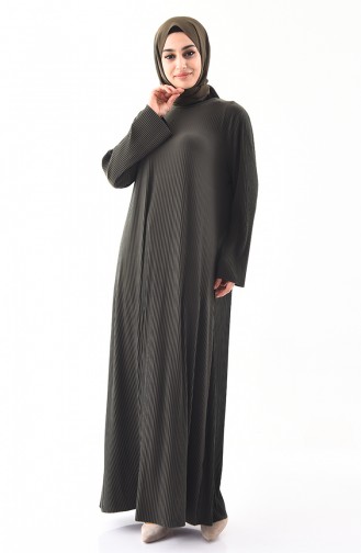 Khaki Hijab Kleider 5849-03