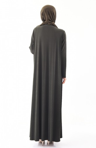 Khaki Hijab Kleider 5849-03