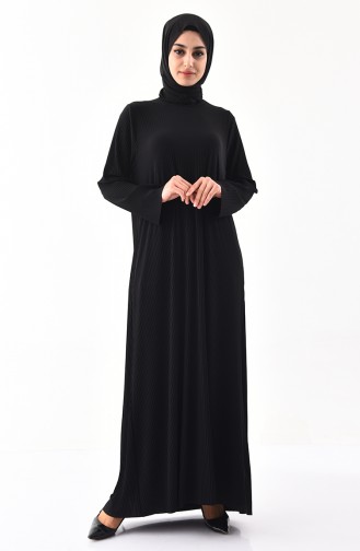 Schwarz Hijab Kleider 5849-06