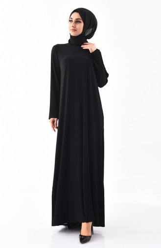 Schwarz Hijab Kleider 5849-06