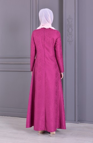 TUBANUR Jacquard Dress 3068-11 Fuchsia 3068-11