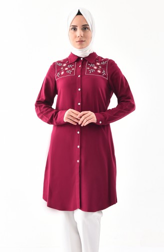 Embroidered Tunic 2306-03 Plum 2306-03