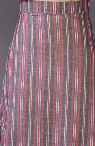 Minahill Striped Skirt 8220-02 Claret Red 8220-02