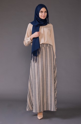 Minahill Striped Skirt 8220-03 Mink 8220-03