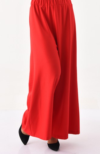 Elastic Waist Wide Leg Pants 2005-02 Red 2005-02