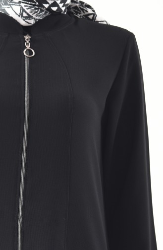 METEX Large Size Zippered Topcoat 1105-01 Black 1105-01